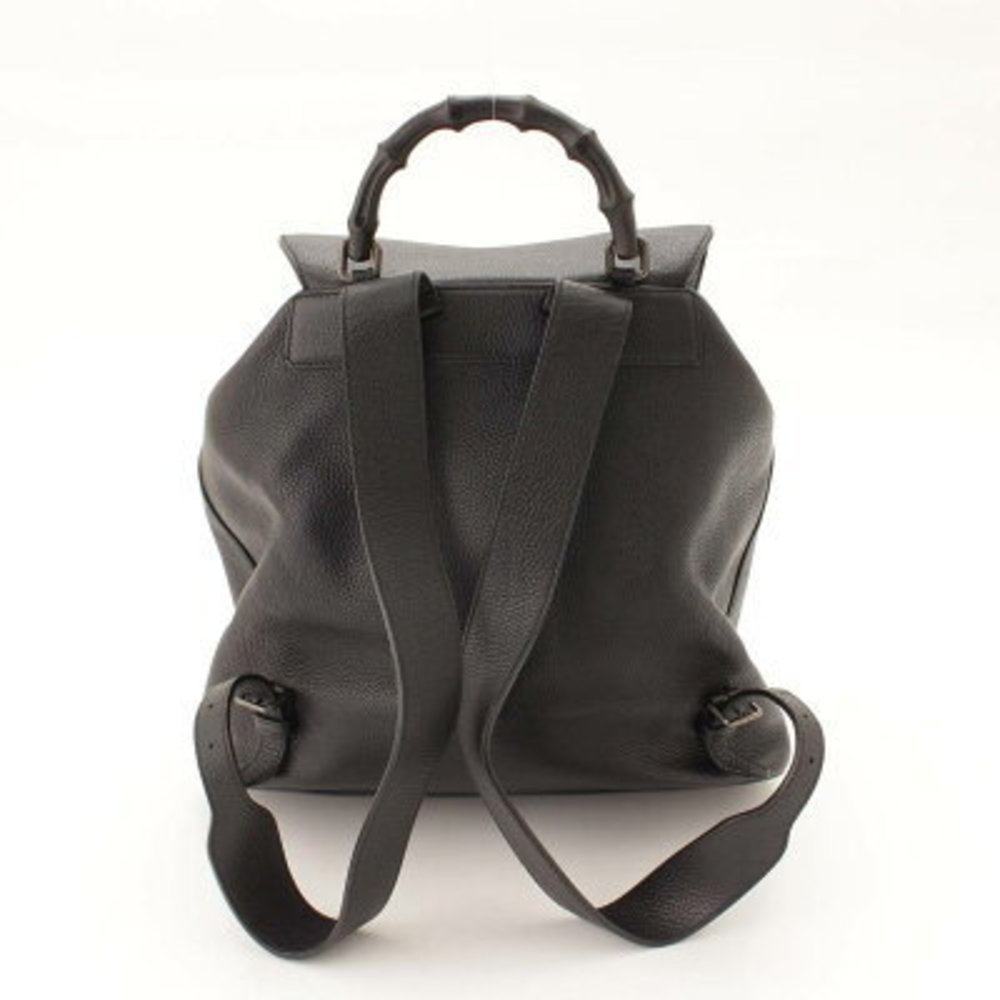 Gucci Bamboo Drawstring Backpack Rucksack Black - image 4